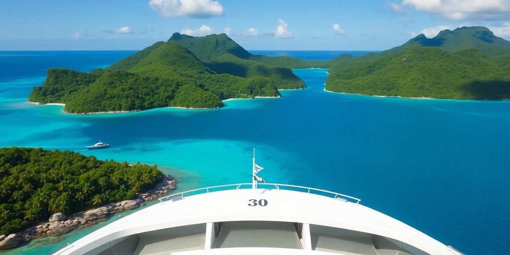 Le navire de Paul Gauguin Cruises dans les eaux turquoise du Pacifique Sud.