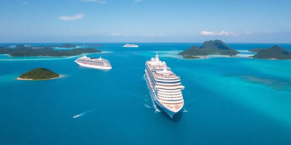 Luxus-Kreuzfahrtschiffe in dem schönen Tahiti und Bora Bora.