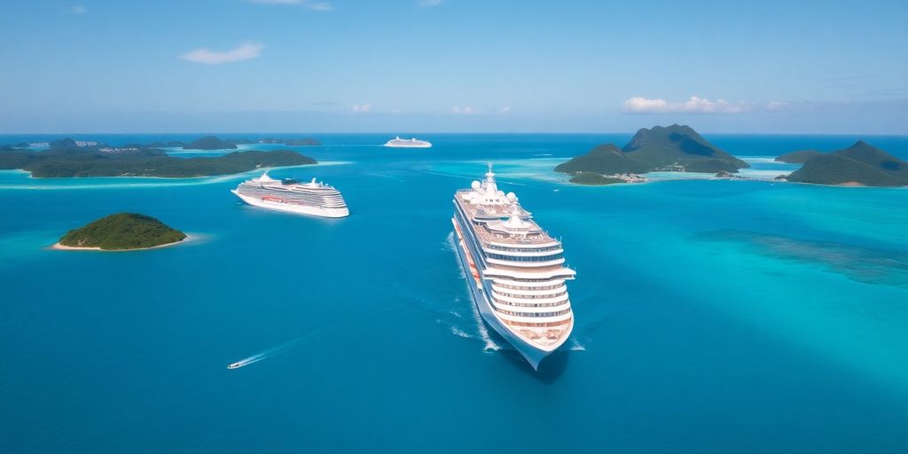 Luxus-Kreuzfahrtschiffe in dem schönen Tahiti und Bora Bora.