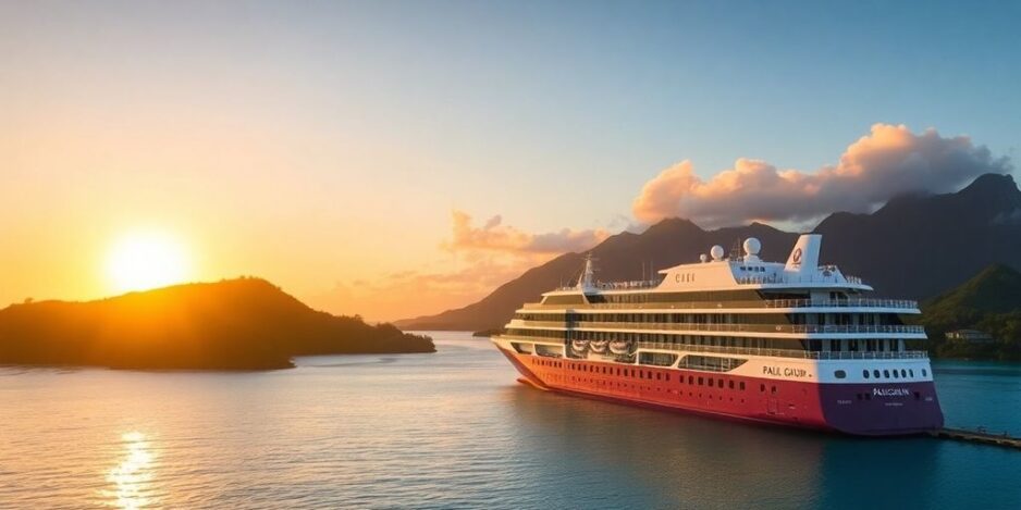 Paul Gauguin cruise ship in the South Pacific.