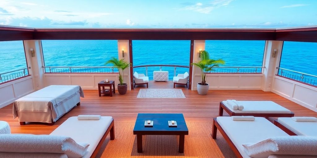 Spa amenities on a Paul Gauguin cruise ship.